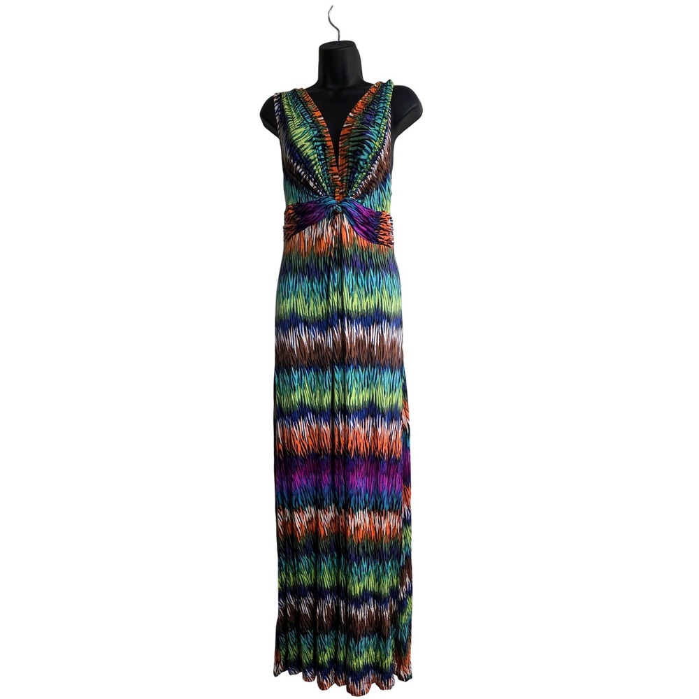 Philosophy Republic Clothing Women Multicolor Abstract Zig Zag Maxi Dress Size M
